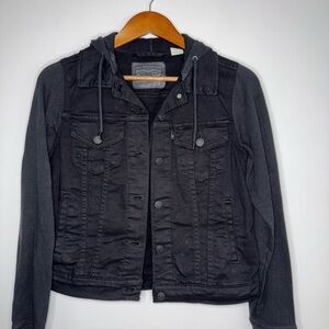 Levi's Black Jean Jacket with Hood